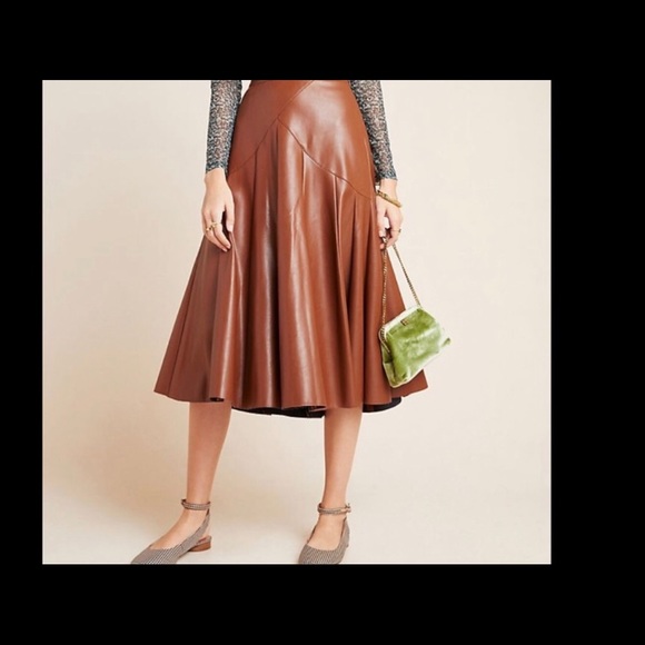 Anthropologie Dresses & Skirts - Anthropologie Maeve Vegan Leather Midi Skirt